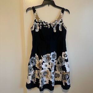 Dressbarn Black and White Floral Mini Dress